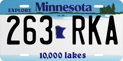 MN license plate 263RKA