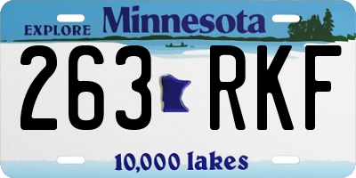 MN license plate 263RKF