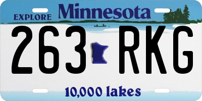 MN license plate 263RKG