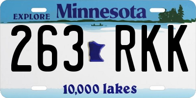 MN license plate 263RKK