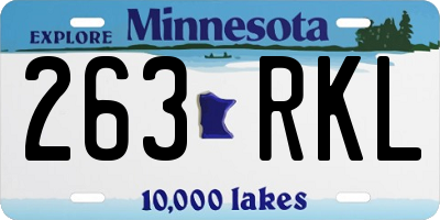 MN license plate 263RKL
