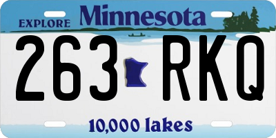 MN license plate 263RKQ