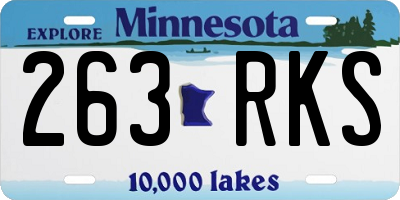 MN license plate 263RKS