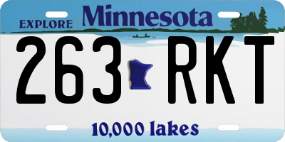 MN license plate 263RKT