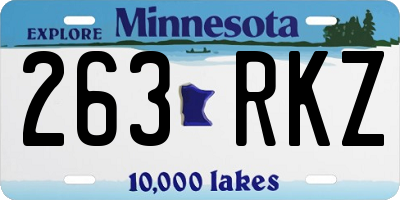 MN license plate 263RKZ