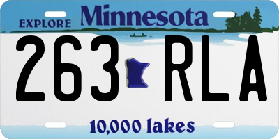 MN license plate 263RLA