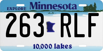 MN license plate 263RLF
