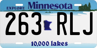 MN license plate 263RLJ
