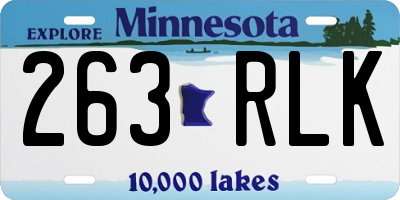MN license plate 263RLK