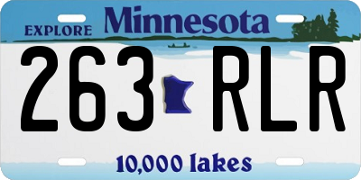MN license plate 263RLR