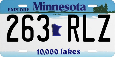 MN license plate 263RLZ