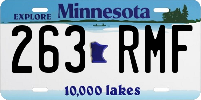 MN license plate 263RMF
