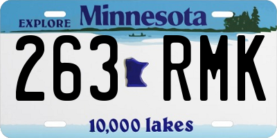 MN license plate 263RMK