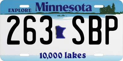 MN license plate 263SBP