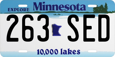 MN license plate 263SED