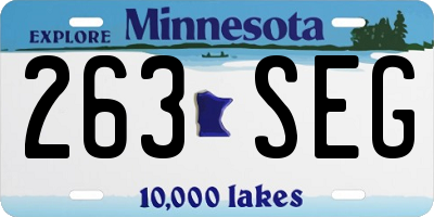 MN license plate 263SEG