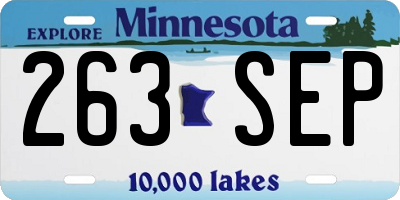 MN license plate 263SEP