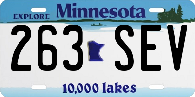 MN license plate 263SEV