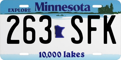 MN license plate 263SFK