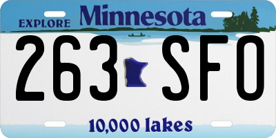 MN license plate 263SFO