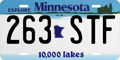 MN license plate 263STF