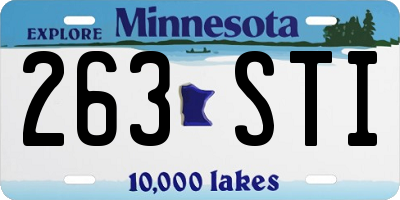 MN license plate 263STI