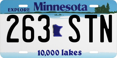 MN license plate 263STN