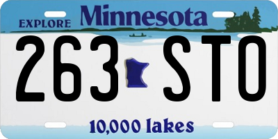 MN license plate 263STO
