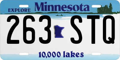 MN license plate 263STQ