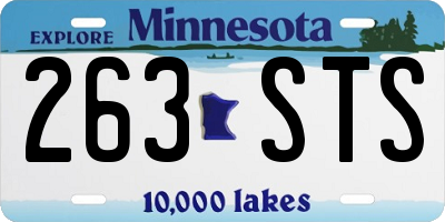 MN license plate 263STS