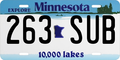 MN license plate 263SUB