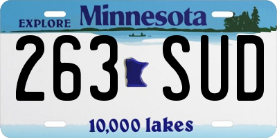 MN license plate 263SUD