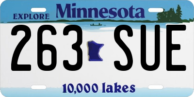 MN license plate 263SUE