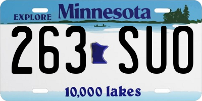 MN license plate 263SUO