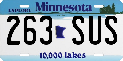 MN license plate 263SUS