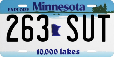 MN license plate 263SUT