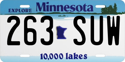 MN license plate 263SUW