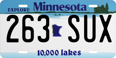 MN license plate 263SUX