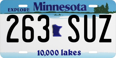MN license plate 263SUZ