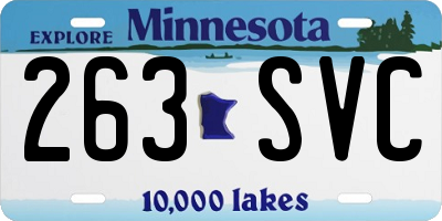 MN license plate 263SVC