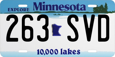 MN license plate 263SVD
