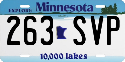 MN license plate 263SVP