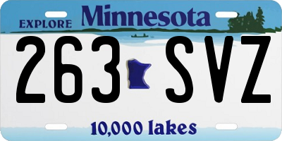 MN license plate 263SVZ