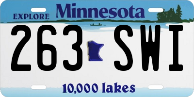 MN license plate 263SWI