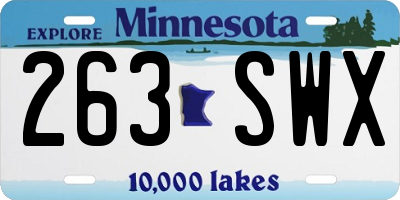 MN license plate 263SWX