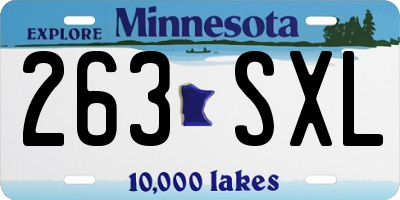 MN license plate 263SXL