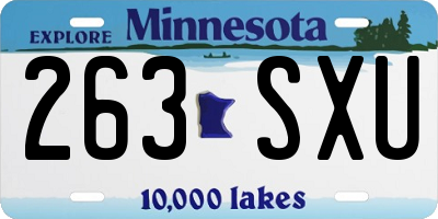 MN license plate 263SXU