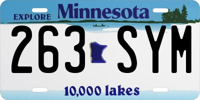 MN license plate 263SYM