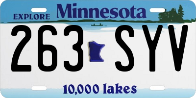 MN license plate 263SYV