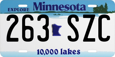 MN license plate 263SZC